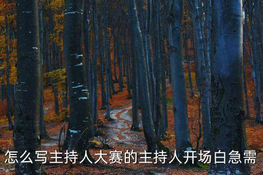 怎么寫主持人大賽的主持人開場白急需