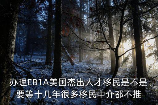 辦理EB1A美國杰出人才移民是不是要等十幾年很多移民中介都不推