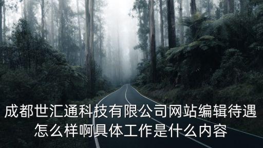 成都世匯通科技有限公司網站編輯待遇怎么樣啊具體工作是什么內容
