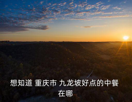 想知道 重慶市 九龍坡好點的中餐 在哪