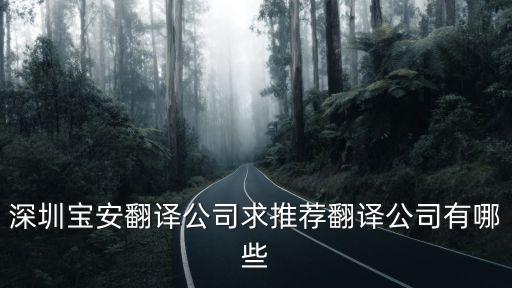 深圳寶安翻譯公司求推薦翻譯公司有哪些