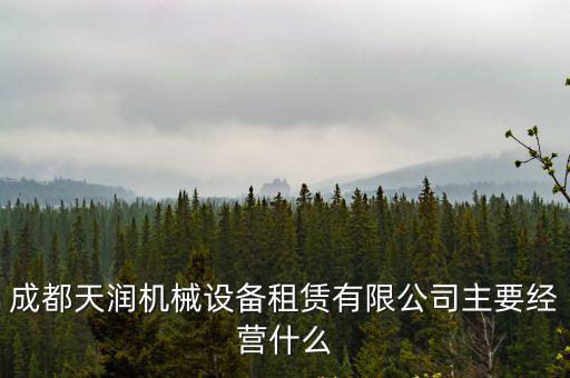 成都天潤機械設(shè)備租賃有限公司主要經(jīng)營什么