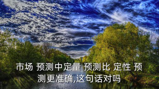 市場(chǎng) 預(yù)測(cè)中定量 預(yù)測(cè)比 定性 預(yù)測(cè)更準(zhǔn)確,這句話對(duì)嗎