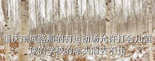 重慶南濱路那的有運動場允許打會兒籃球的學校的念頭消去不讓