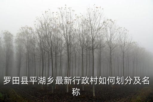 羅田縣平湖鄉最新行政村如何劃分及名稱