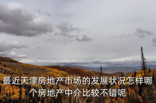 最近天津房地產市場的發展狀況怎樣哪個房地產中介比較不錯呢