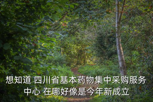 想知道 四川省基本藥物集中采購服務(wù)中心 在哪好像是今年新成立