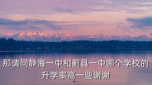 那請問靜海一中和薊縣一中哪個學校的升學率高一些謝謝
