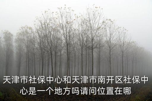 天津市社保中心和天津市南開區(qū)社保中心是一個地方嗎請問位置在哪
