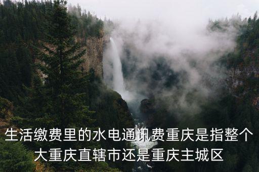 生活繳費里的水電通訊費重慶是指整個大重慶直轄市還是重慶主城區