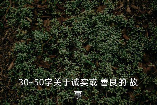 30~50字關于誠實或 善良的 故事