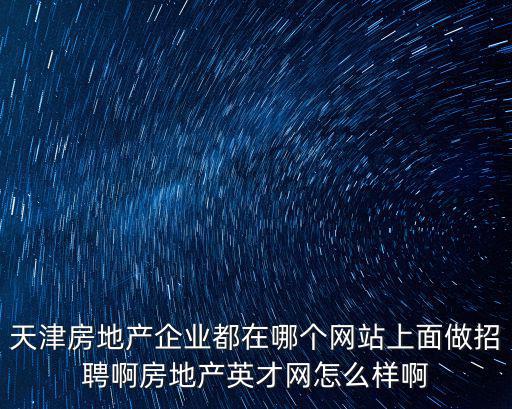 房地產英才網在天津的招聘效果怎么樣