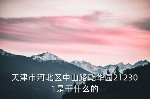天津市河北區中山路乾華園212301是干什么的