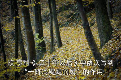 歐 亨利《 二十年以后》中兩次寫到“一陣冷颼颼的風”的作用