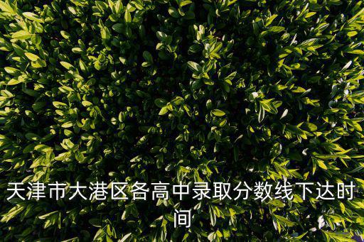 天津市大港區各高中錄取分數線下達時間