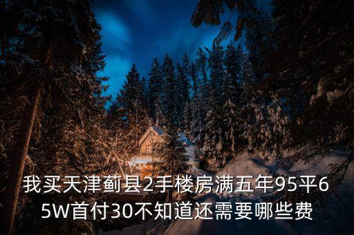 我買天津薊縣2手樓房滿五年95平65W首付30不知道還需要哪些費