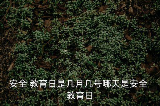 安全 教育日是幾月幾號哪天是安全 教育日