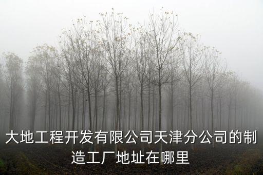 大地工程開發有限公司天津分公司的制造工廠地址在哪里