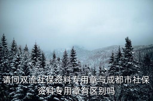 請問雙流社保資料專用章與成都市社保資料專用章有區別嗎