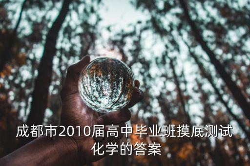 成都市2010屆高中畢業(yè)班摸底測(cè)試 化學(xué)的答案