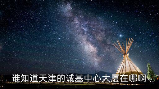 誰知道天津的誠基中心大廈在哪啊