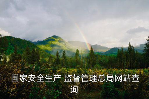  國家安全生產 監督管理總局網站查詢