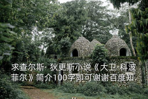 求查爾斯· 狄更斯小說《大衛·科波菲爾》簡介100字即可謝謝百度知...