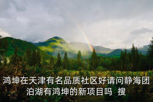 鴻坤在天津有名品質社區(qū)好請問靜海團泊湖有鴻坤的新項目嗎  搜