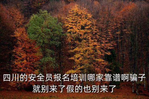 四川的安全員報名培訓哪家靠譜啊騙子就別來了假的也別來了