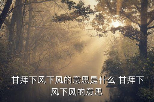 甘拜下風(fēng)意思,甘拜下風(fēng)來自李晴如真《鏡花緣》