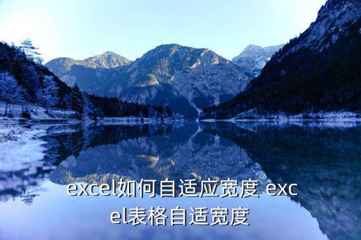  excel如何自適應寬度 excel表格自適寬度
