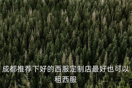 成都推薦下好的西服定制店最好也可以租西服