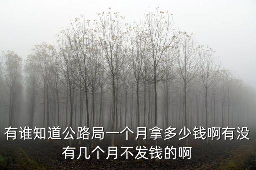 有誰知道公路局一個月拿多少錢啊有沒有幾個月不發錢的啊