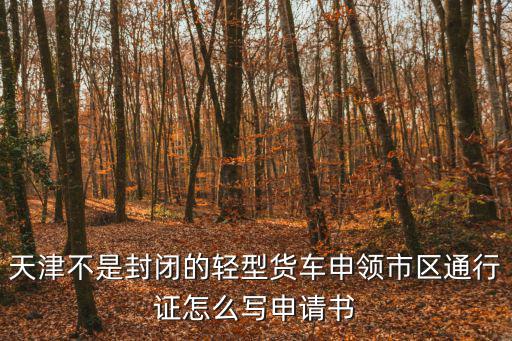 天津不是封閉的輕型貨車申領(lǐng)市區(qū)通行證怎么寫申請書