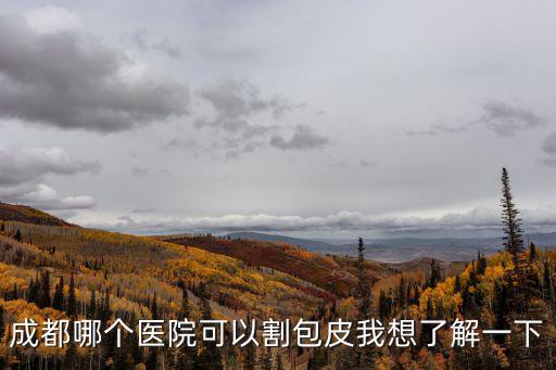 成都哪個醫院可以割包皮我想了解一下