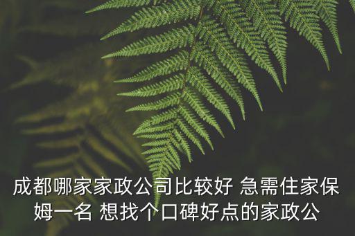 成都市高新區中和服務家政公司，成都哪家家政公司比較好 急需住家保姆一名 想找個口碑好點的家政公