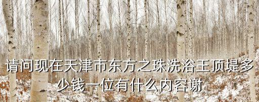 請(qǐng)問現(xiàn)在天津市東方之珠洗浴王頂?shù)潭嗌馘X一位有什么內(nèi)容謝