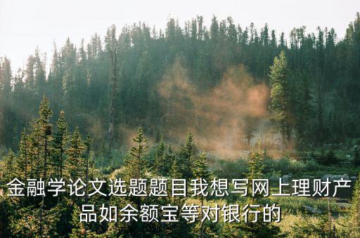 金融學(xué)論文選題題目我想寫網(wǎng)上理財(cái)產(chǎn)品如余額寶等對銀行的