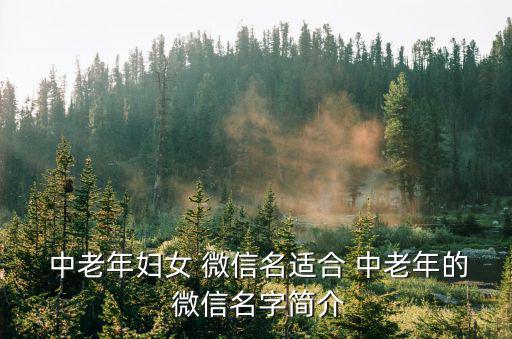 中老年微信名,老人的微信網(wǎng)名可以簡單好記