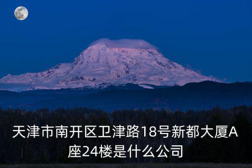 天津市南開區(qū)衛(wèi)津路18號新都大廈A座24樓是什么公司