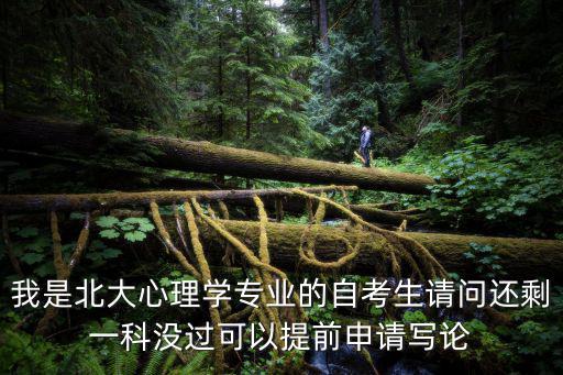 我是北大心理學(xué)專業(yè)的自考生請(qǐng)問還剩一科沒過可以提前申請(qǐng)寫論