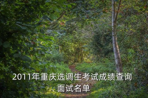 重慶市集中選調成績，2011重慶選調生考試成績查詢入口 面試名單下載