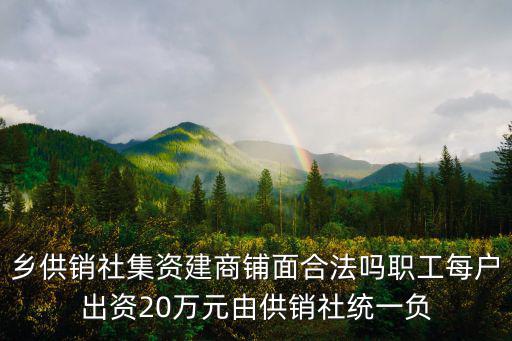 鄉供銷社集資建商鋪面合法嗎職工每戶出資20萬元由供銷社統一負