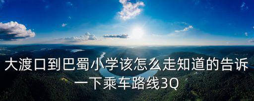 大渡口到巴蜀小學該怎么走知道的告訴一下乘車路線3Q