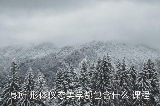 身所 形體儀態美學都包含什么 課程