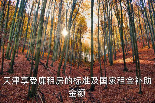 天津享受廉租房的標準及國家租金補助金額