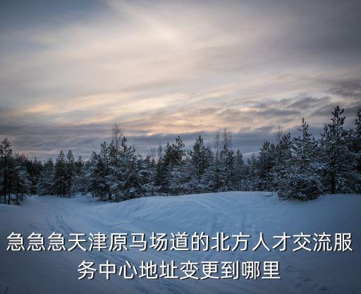 急急急天津原馬場道的北方人才交流服務(wù)中心地址變更到哪里