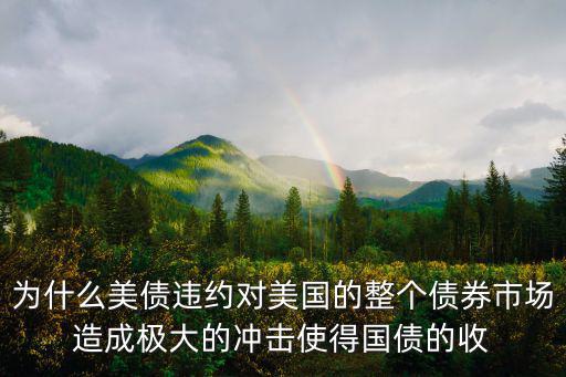 為什么美債違約對美國的整個債券市場造成極大的沖擊使得國債的收