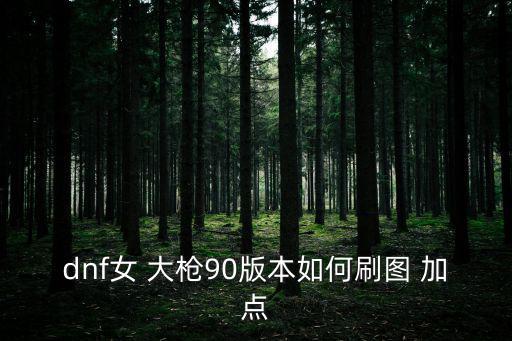 dnf女 大槍90版本如何刷圖 加點(diǎn)