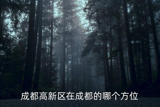 成都高新區(qū)在成都的哪個(gè)方位
